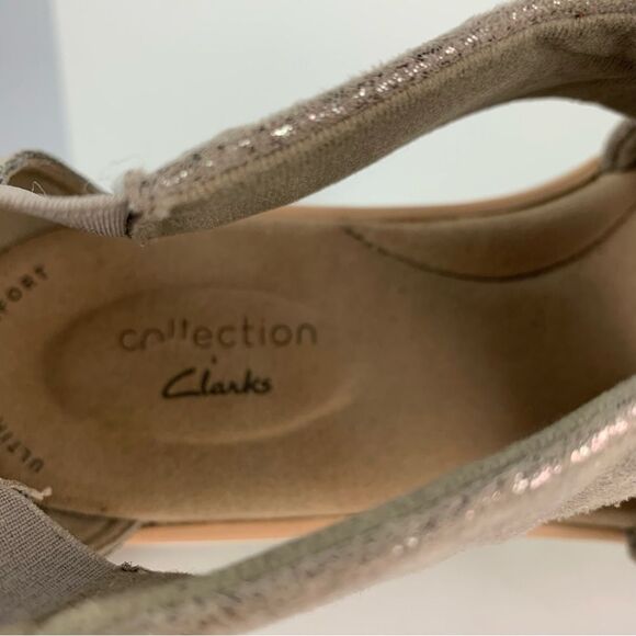 Clarks Women's Metallic Jillian Rise Wedge Sandal size 6.5 - Picture 10 of 11